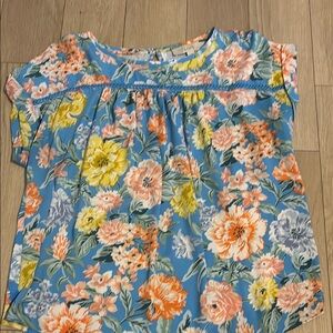 Floral Blue Blouse